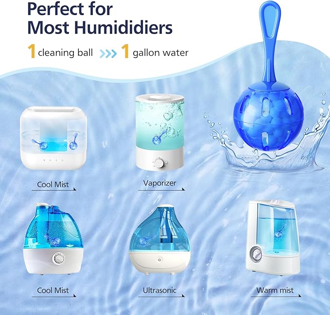 12 Pack Universal Humidifier Tank Cleaner Demineralization Cleaning Ball - Image 2