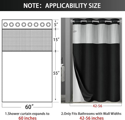 No Hook Shower Curtain and Liner Set - Image 6