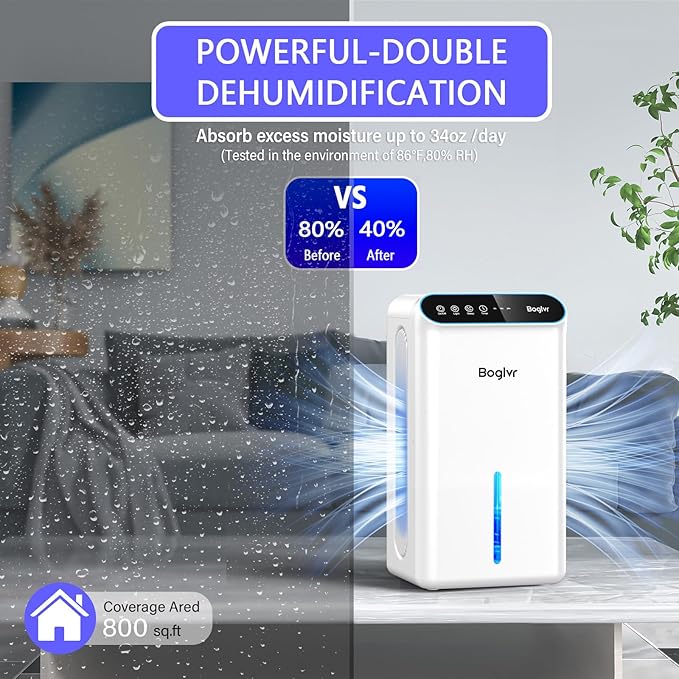 Dehumidifiers, Dehumidifier for Home Quiet Small Dehumidifier for Bedroom - Image 3