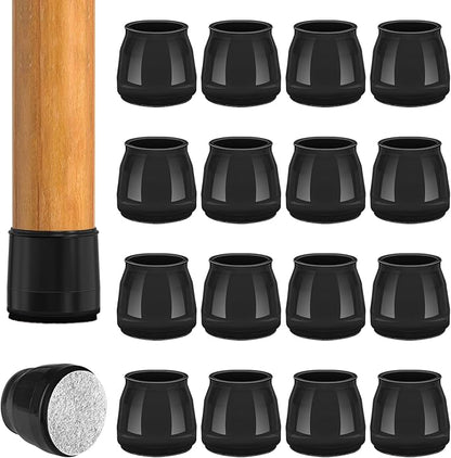 BAIPOK 16pcs Round Chair Leg Floor Protectors, Felt Pads Chair Leg Protectors by BAIPOK