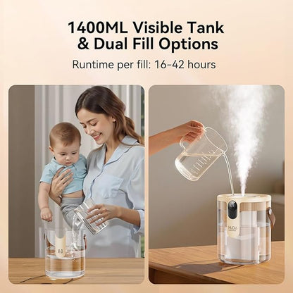 Rechargeable Portable Top Fill Humidifier, Smart Humidifiers - Image 8