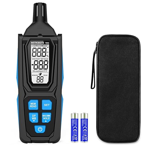 Temperature Humidity Meter, High Precision Digital Psychrometer Hygrometer by Instrodots