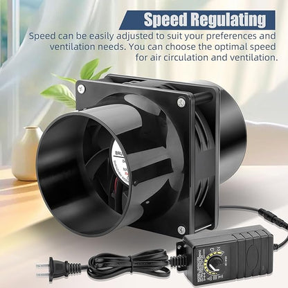 120mm x 38mm 4 Inch Duct Booster Small 12V Exhaust Fan - Image 3