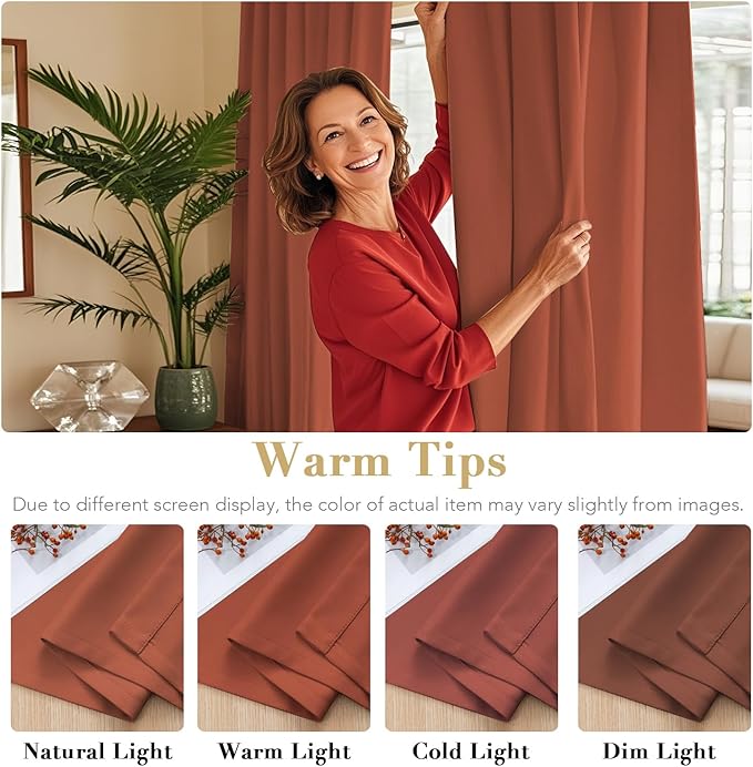 H.VERSAILTEX Blackout Curtains Thermal Insulated Window Treatment Panels Room - Image 6