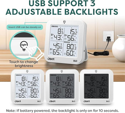 OBET Indoor Outdoor Thermometer Wireless Weather Station - Image 2