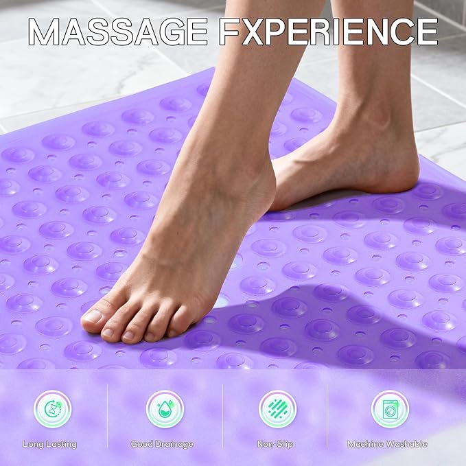 Anti-Slip Bathtub Shower mat, 20.8×20.8（Approximately 53×53cm） inch Soft - Image 5