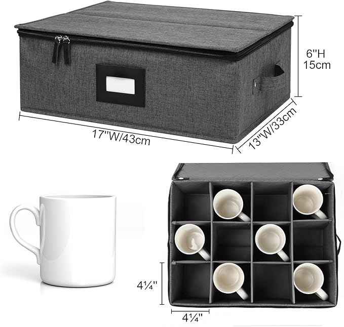 Mug Storage Box with Dividers, China Storage Containers - Image 5