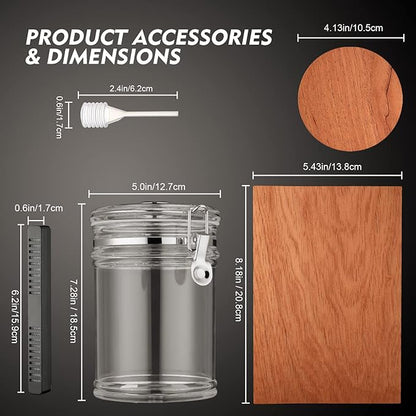 XIFEI Acrylic Humidor Jar with Humidifier and Hygrometer, humidor That can Hold - Image 4