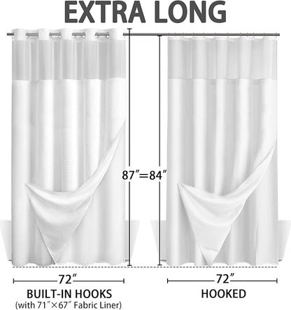 No Hook Shower Curtain and Liner Set - Image 6