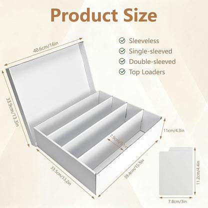 RLAVBL 2-Pack 3200 Count Trading Card Storage Box, 4 Row Cardboard Card Boxes - Image 2