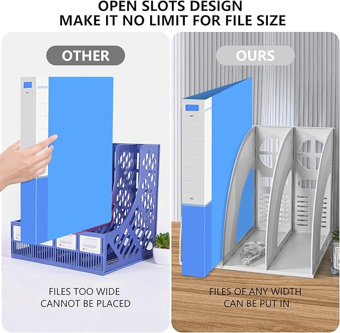 Marte Vanci 2 Pcs Magazine File Holder Book Desktop Organizer Plastic Storage - Image 4