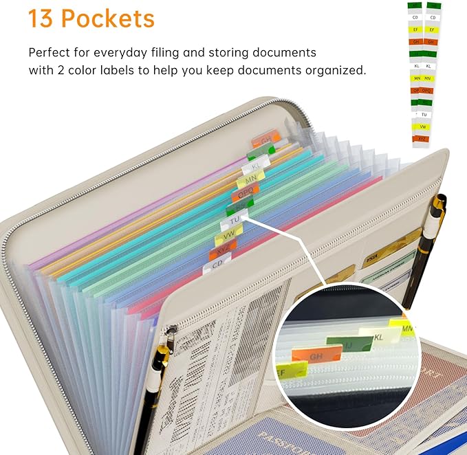 Tamfile Fireproof Accordion File Organizer - Image 2