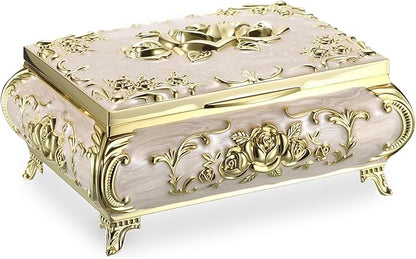 Hipiwe Metal Jewelry Organizer Box Antique Decorative Treasure Chest Keepsake - Image 9