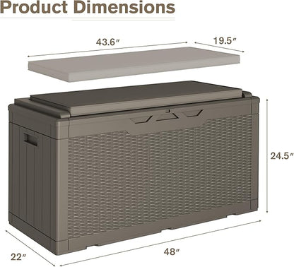 JUMMICO 100 Gallon Resin Deck Box - Image 2