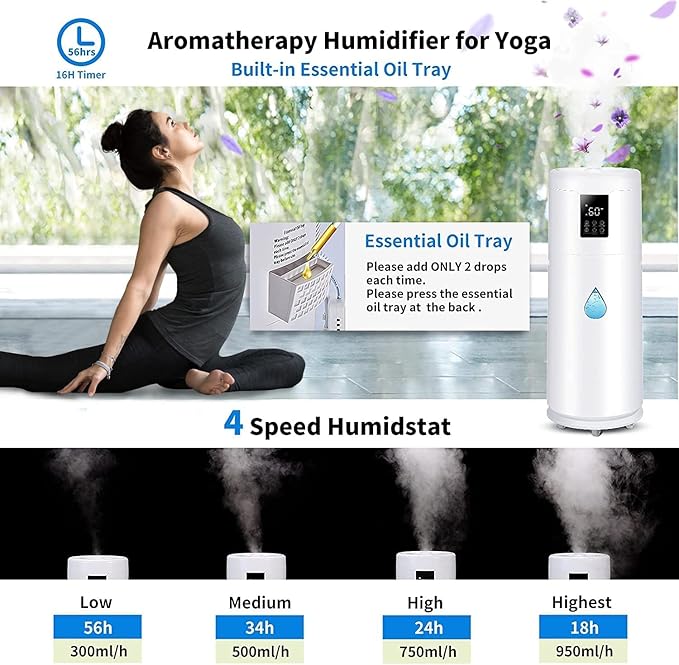 Humidifiers for Large Room Home Bedroom 2000 sq.ft. 17L/4.5Gal Large Humidifier - Image 4