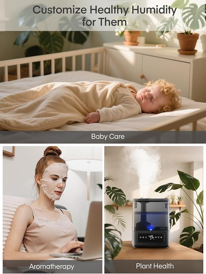 FOHERE Smart Humidifier for Bedroom, 6L Quiet Warm Cool Mist Humidifier - Image 6