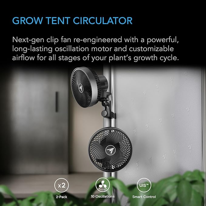 AC Infinity CLOUDRAY S9 2-Pack, Grow Tent Clip Fan 9” - Image 2
