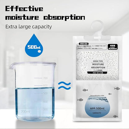 Hanging Moisture Absorbers, Portable Dehumidifier Bags, Fragrance Free Humidity - Image 3