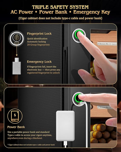 Electric Cigar Humidor, 105L Cabinet up to 900 Cigars - Image 3