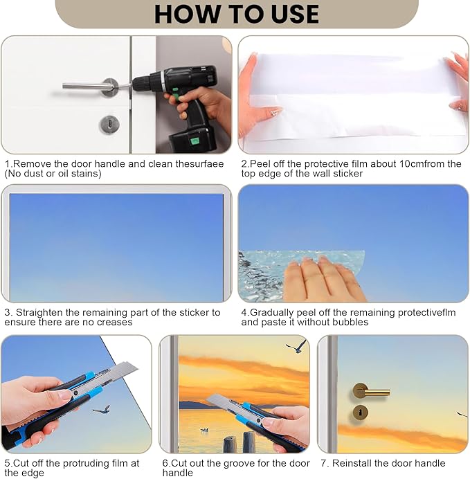 3D Door Stickers, Peel and Stick Vinyl Wallpaper, Self-Adhesive Mural Door Cover - Image 5