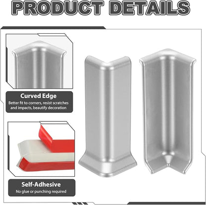 uxcell Self Adhesive Baseboard Corner Blocks, 4.07 Inch Wall Edge Corner - Image 4