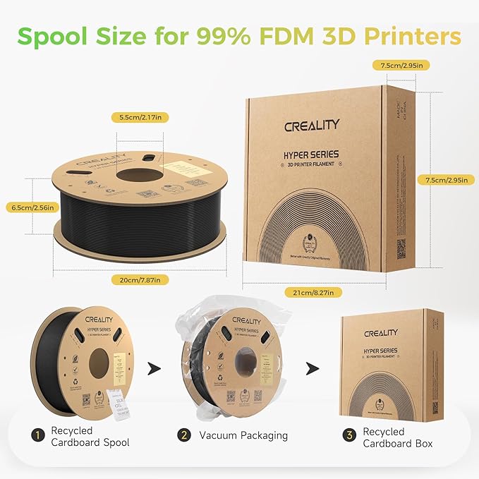 Creality Hyper PLA Filament Bundle Black 4KG, No-Tangling Stronger Toughness - Image 6