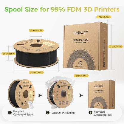 Creality Hyper PLA Filament Bundle Black 4KG, No-Tangling Stronger Toughness - Image 6