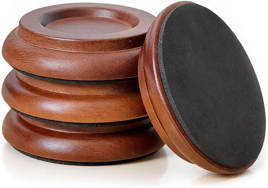 4 Pcs Solid Wood Upright Piano Caster Cups, Non-Slip & Anti-Noise by Unknown
