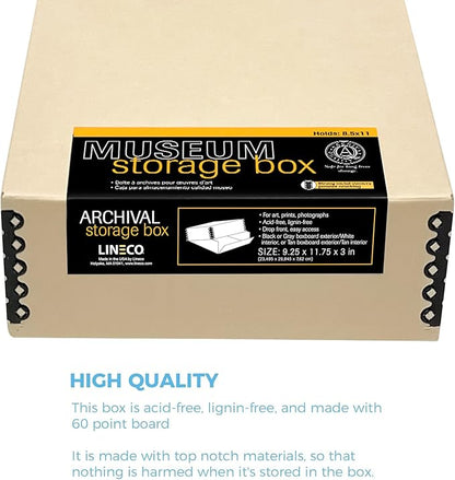 Lineco Museum Archival Storage Box, 9.25x11.75x3 in. Drop Front Design. - Image 5