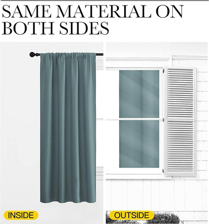 NICETOWN Greyish Blue Blackout Curtains Panels - Image 6