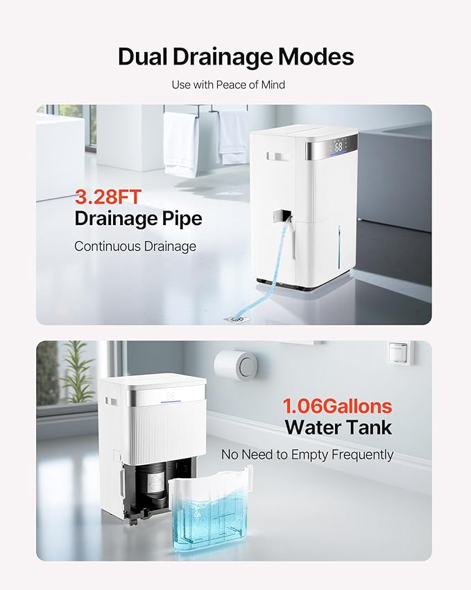 VEVOR 80 Pints Dehumidifier for Home & Basement, 4500 Sq.Ft Large Coverage - Image 6