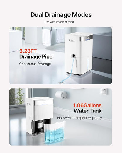 VEVOR 80 Pints Dehumidifier for Home & Basement, 4500 Sq.Ft Large Coverage - Image 6
