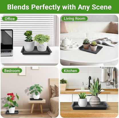 GREANER 3 Packs Plant Tray, 11 Inch Black Seed Starter Tray Rectangular - Image 6