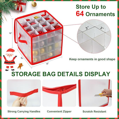 Christmas Ornament Storage Box, 64 Christmas Decoration Storage Box - Image 5