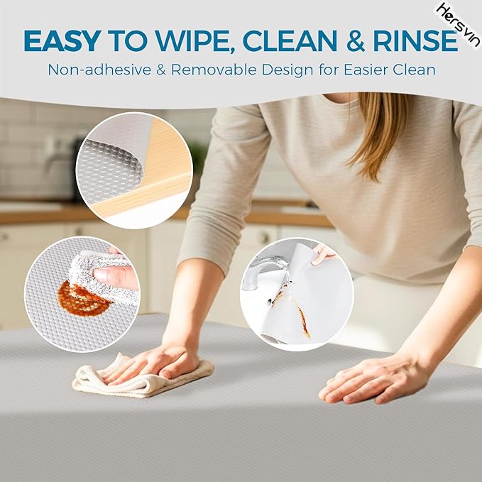 Hersvin Shelf Liners, 20in x 20ft Kitchen Drawer Mats, Non-Adhesive EVA - Image 6