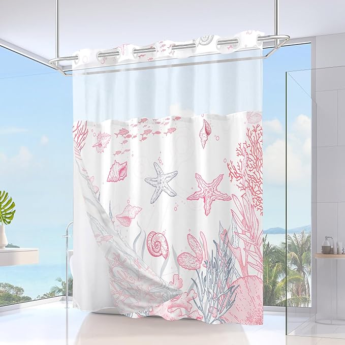 Extra Long No Hook Shower Curtain - Image 2