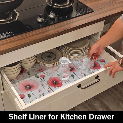 Floral Shelf Liners Strong Non-Slip and Non Adhesive Shelf and Drawer Liners - Image 3