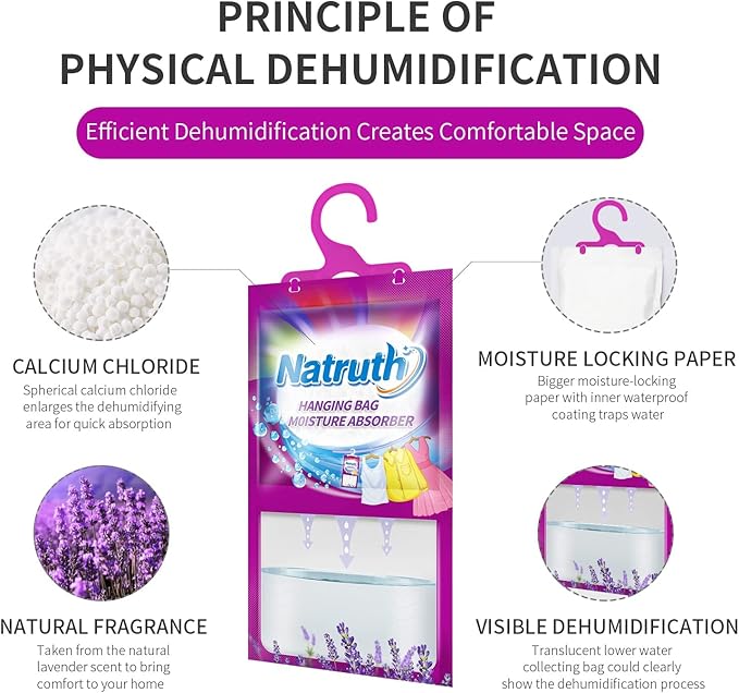 NATRUTH Moisture Absorber 7 HangingPackets（9.8oz*7）+ 3 Portable Boxs, - Image 2