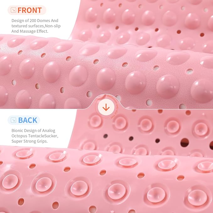 Anti-Slip Bathtub Shower mat, 39.3×15.7 inch（Approximately 100 × 40cm） Soft - Image 3