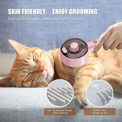 Cloud Care Cat Brush for Indoor Cat Steam Brush for Shedding Spritz Defur Comb - Image 3