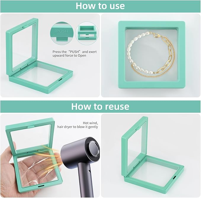 20 Pcs 3D Floating Display Case 3.5x3.5x0.8inch, Challenge Coin Display - Image 4