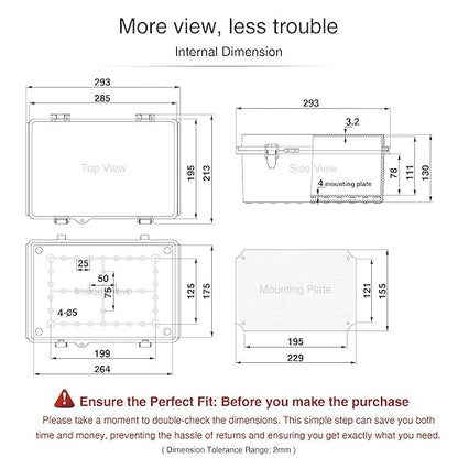 QILIPSU Junction Box IP67 Waterproof Plastic Electrical Enclosure Outdoor - Image 6