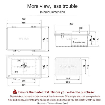 QILIPSU Waterproof Junction Box IP67 Outdoor Plastic Electrical Project - Image 6