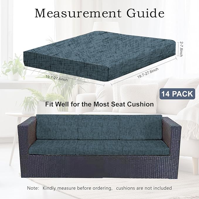 14Pcs Stretch Patio Cushion Covers Outdoor Couch Cover Replacement, Outdoor - Image 2