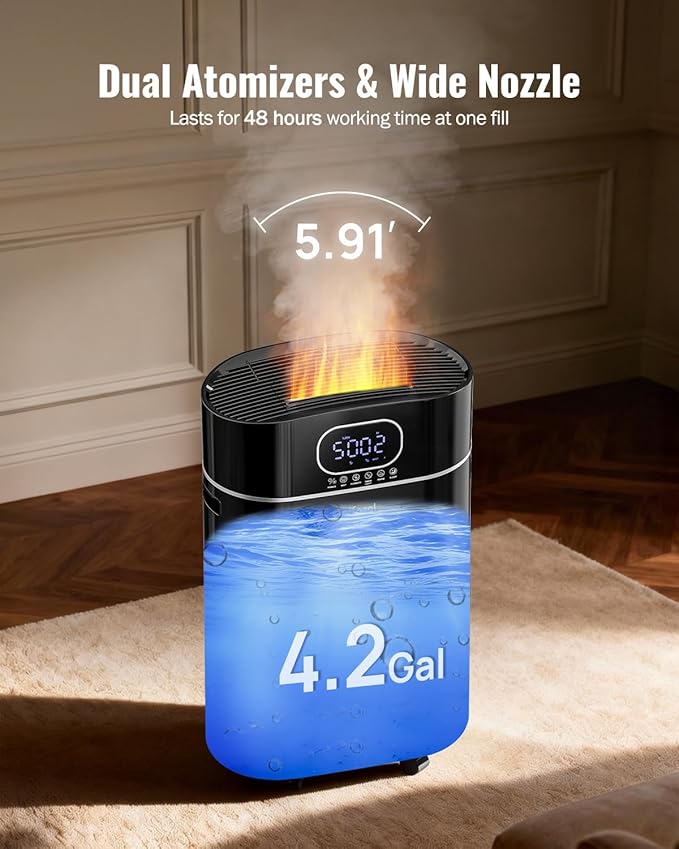 4.2Gal/16L Cool and Warm Mist Humidifier Large Room, Auto Restart Humidifiers - Image 4