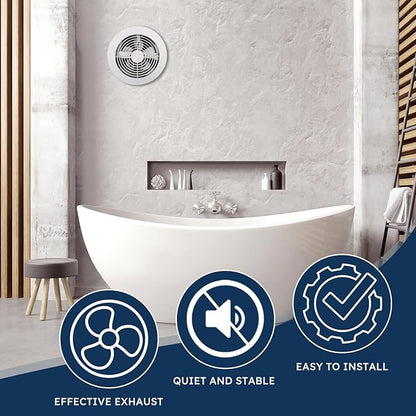 Quini 512M 6-inch Through Wall Exhaust Fan, 80 CFM 4.0 Sones, Bathroom Wall - Image 8