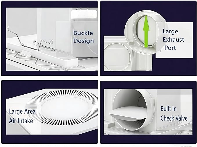 Bathroom Exhaust Fan With Light, DC Energy-Saving Ventilation Fan, Ceiling - Image 4