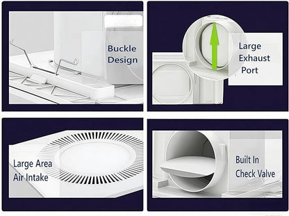 Bathroom Exhaust Fan With Light, DC Energy-Saving Ventilation Fan, Ceiling - Image 4