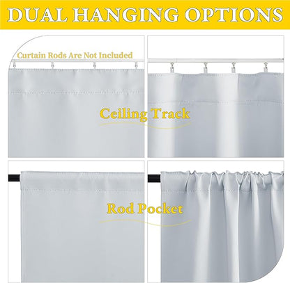 NICETOWN 1 Panel Room Darkening French Door Curtain, Thermal Insulated Front - Image 3