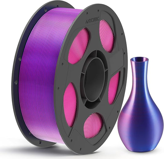 ANYCUBIC Silk Dual Color Pla Filament, 2-in-1 Chrome Coextrusion Color Change by ANYCUBIC
